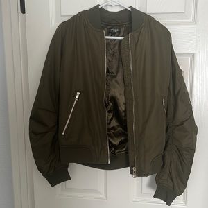 Worn once, green army jacket